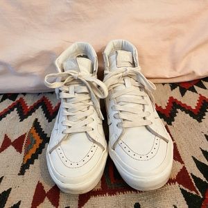 Vans White Leather High-Tops